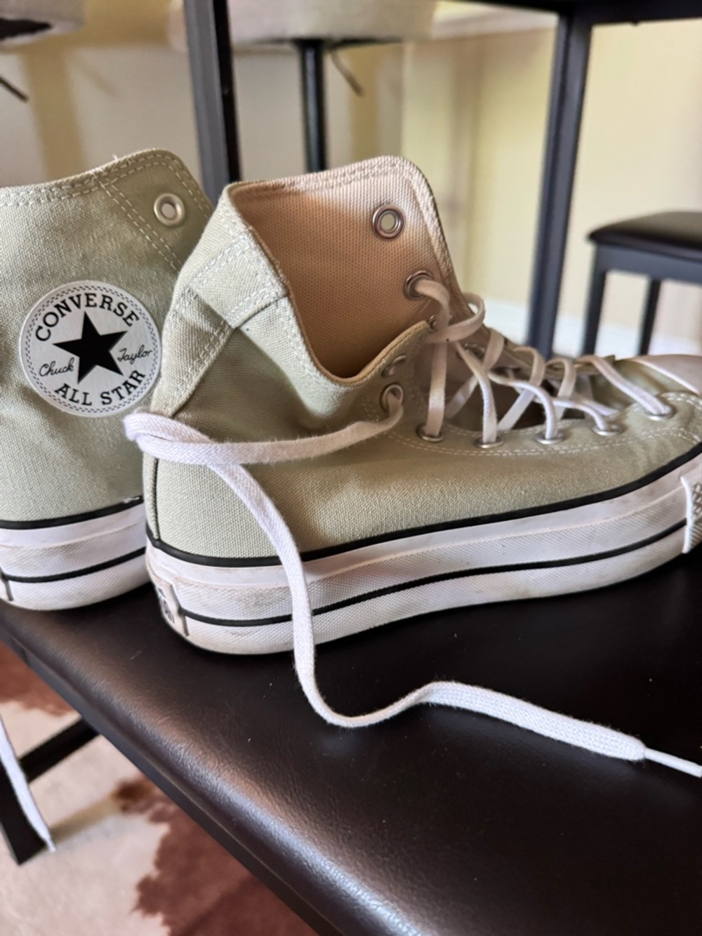 Converse Platform High Top Sneakers in sage green